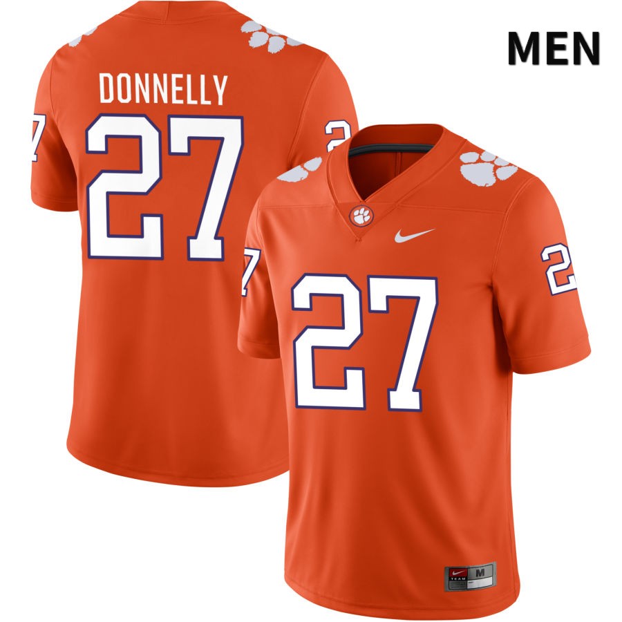 Men's Clemson Tigers Carson Donnelly #27 College Orange NIL 2022 NCAA Authentic Jersey Athletic YIJ82N8G